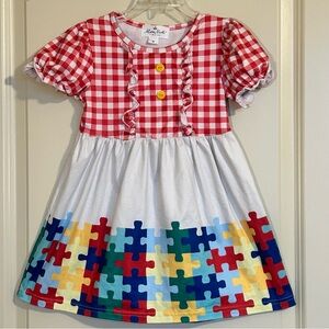 Sz3 Marie Nicole Gingham Puzzle Dress